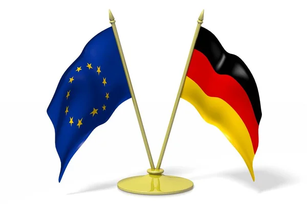 Europeiska Unionen Och Tyskland Flagga — Stockfoto