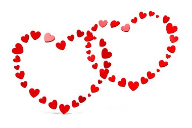 küçük kalpleri dışarı yapılan 3d kalp şekilleri.