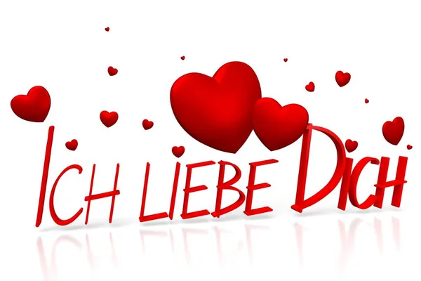 Ich Liebe Dich Kocham Cię Niemiecki — Zdjęcie stockowe