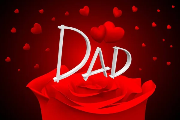 Illustration Hearts Roses Dad Day — Stock Photo, Image