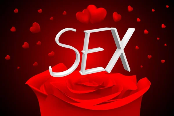 Ilustração Com Corações Rosas Sexo — Fotografia de Stock