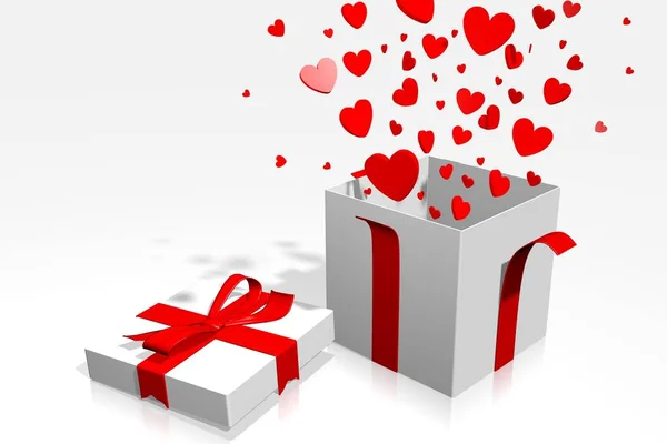 Valentines Concept Geschenkbox — Stockfoto