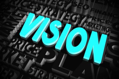 -3d tipografik kavramı vizyon