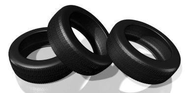 3D araba lastikleri - illüstrasyon