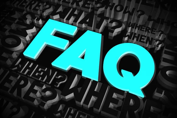 Faq Foire Aux Questions Concept Typographique — Photo