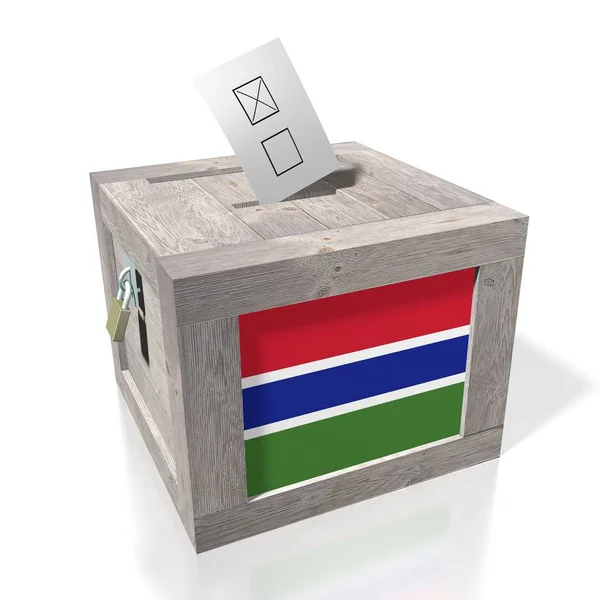 Выборы Голосование Концепция Woden Избирательный Ящик Национальный Флаг — стоковое фото
