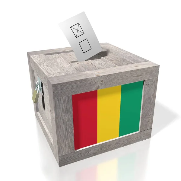 Wahl Abstimmungskonzept Wahlurne Aus Holz Nationalflagge — Stockfoto