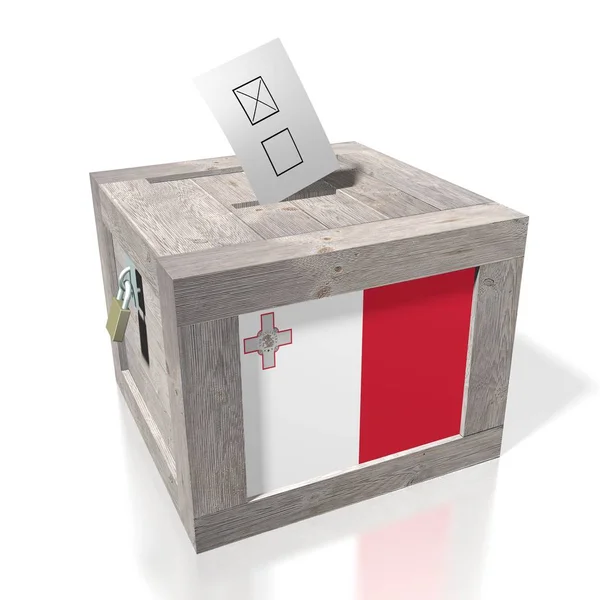 Election Voting Concept Woden Ballot Box National Flag — Stock Photo, Image