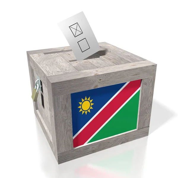 Election Voting Concept Woden Ballot Box National Flag — Stock Photo, Image