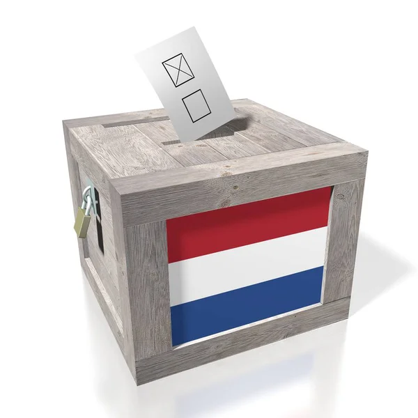 選挙の投票コンセプト 木質投票箱 — ストック写真