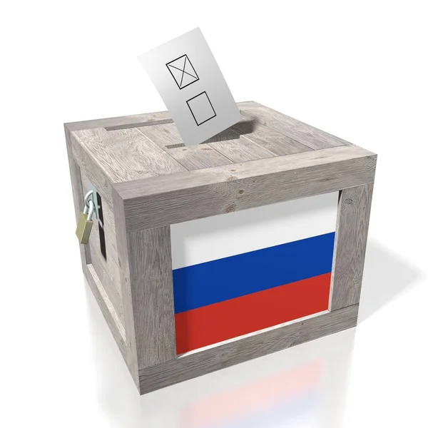 Election Voting Concept Woden Ballot Box National Flag — Stock Photo, Image