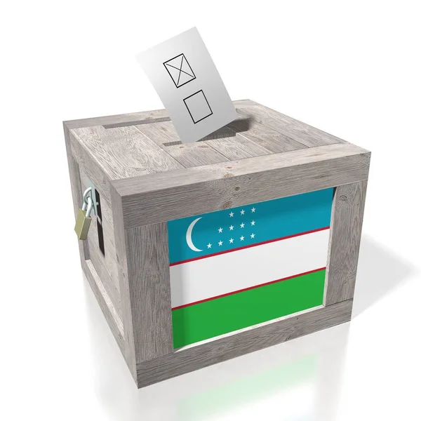 Election Voting Concept Woden Ballot Box National Flag — Stock Photo, Image