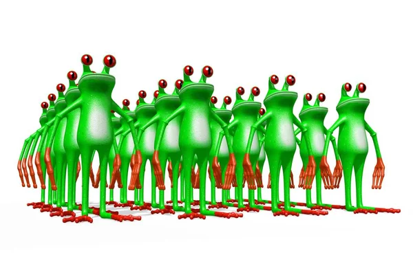 Cartoon Frogs White Background — Stock Photo, Image