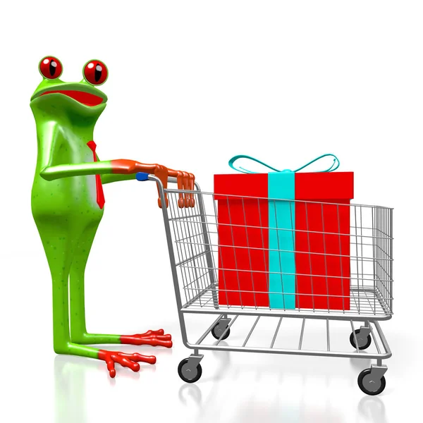 Frosch Mit Geschenken — Stockfoto