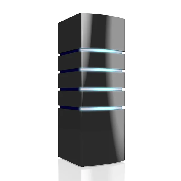 Modern Black Server Led Lights Great Topics Datacenter Hosting Storage — Stock Photo, Image