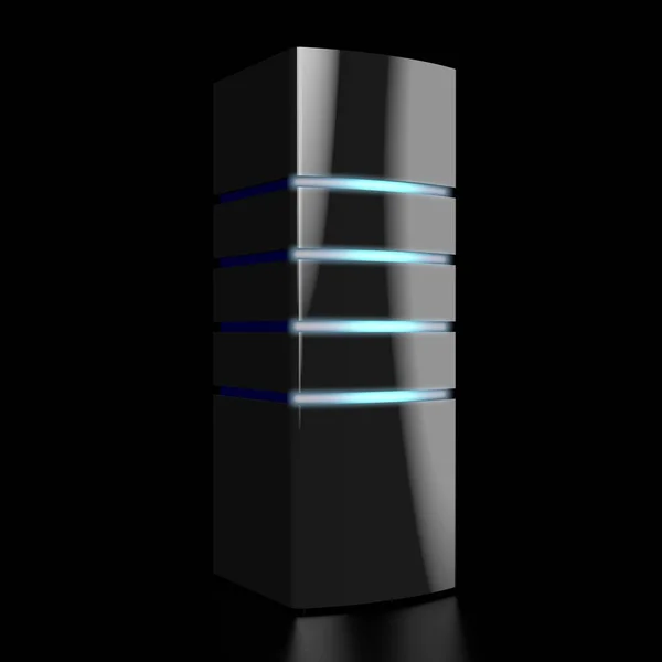 Modern Black Server Led Lights Great Topics Datacenter Hosting Storage — Stock Photo, Image