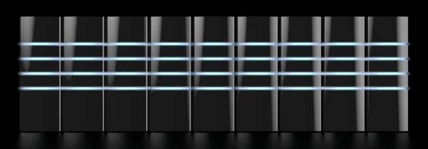 Сучасні Чорні Сервери Світлодіодними Ліхтарями Відмінно Підходить Таких Датацентр Хостинг — стокове фото