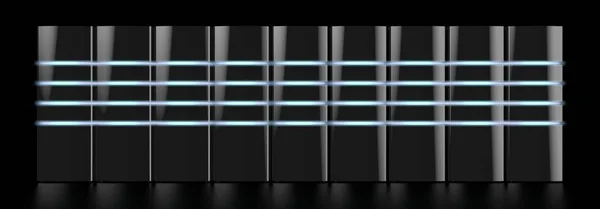 Server Neri Moderni Con Luci Led Ottimo Argomenti Come Datacenter — Foto Stock