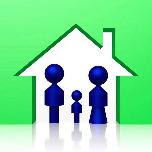 Geometrical House Family Shapes — Stock Photo, Image