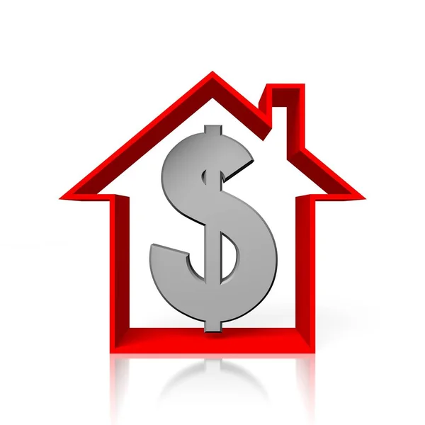 House Dollar Sign Concept — Stock Photo, Image