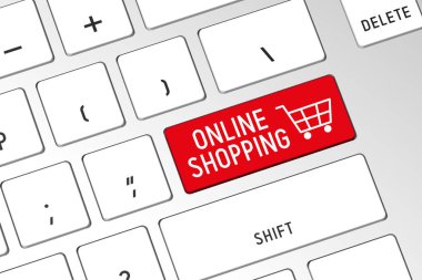Online alışveriş - 3d bilgisayar klavye