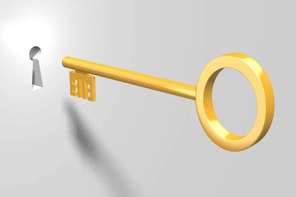 Key Lock Solution Concept — Stock Photo, Image