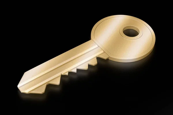 Goldener Schlüssel Auf Schwarzem Hintergrund — Stockfoto