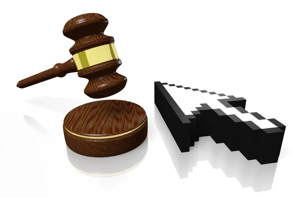 Gavel Online Internet Auction Concept — Stock Photo, Image