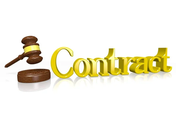 Conceito Contrato Martelo — Fotografia de Stock