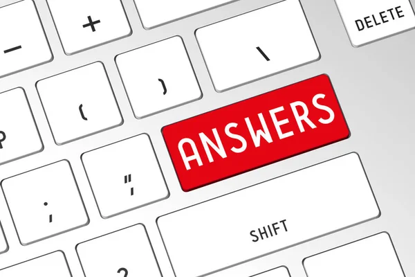 Answers Computer Keyboard — Stock Photo, Image