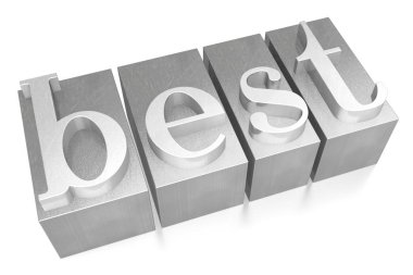 En iyi - Tipo - tipografik kavramı, beyaz arka plan.