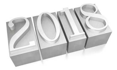 2018 - Tipo - tipografik kavramı, beyaz arka plan.