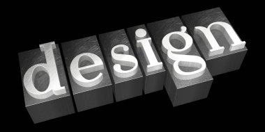 Tasarım - Tipo - tipografik kavramı, siyah arka plan.