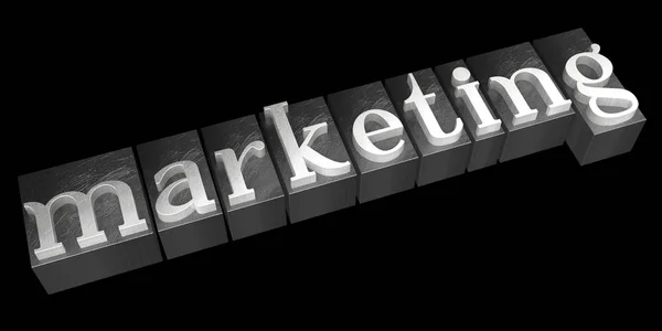 Marketing Concept Typografische Concept Zwarte Achtergrond — Stockfoto