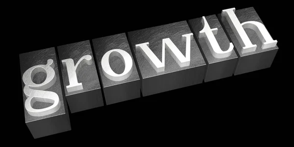 Growth Concept Typographical Concept Black Background — Stock Photo, Image