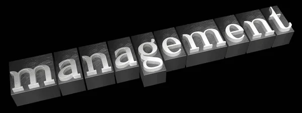 Management Concept Typographical Concept Black Background — Stock Photo, Image