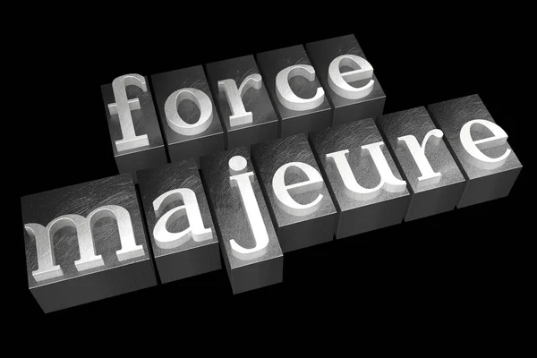 Concept Force Majeure Concept Typographique Fond Noir — Photo