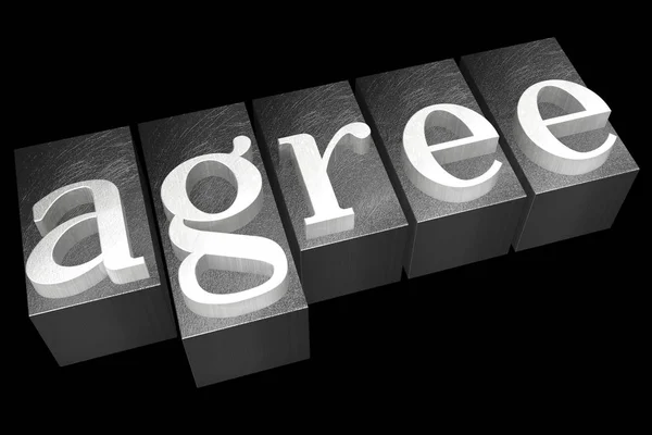 Agree Concept Typographical Concept Black Background — Stock Photo, Image