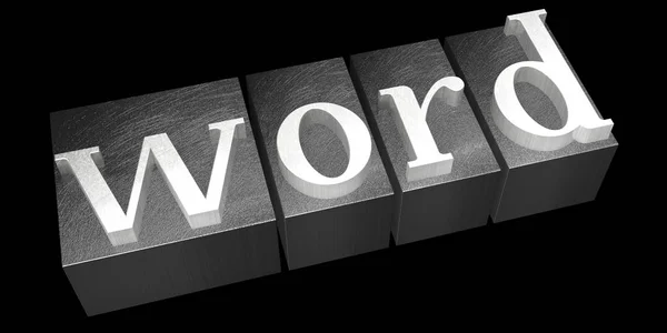Word Letterpress Typographical Concept Black Background — Stock Photo, Image
