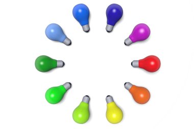 3D renkli kesimine, beyaz arka plan