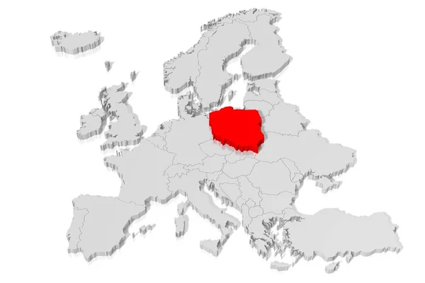 Mapa Polonia Ilustración — Foto de Stock