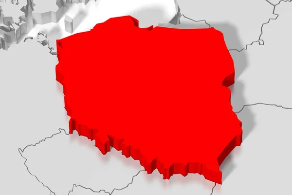 Mapa Polônia Ilustração — Fotografia de Stock