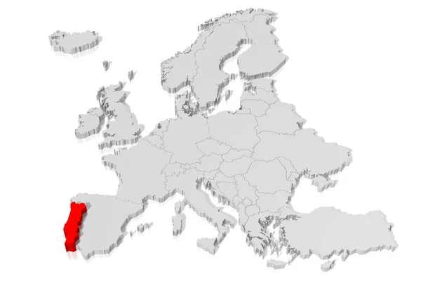 Mapa Portugal Ilustración —  Fotos de Stock