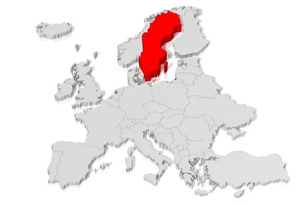 Mapa Suecia Ilustración — Foto de Stock