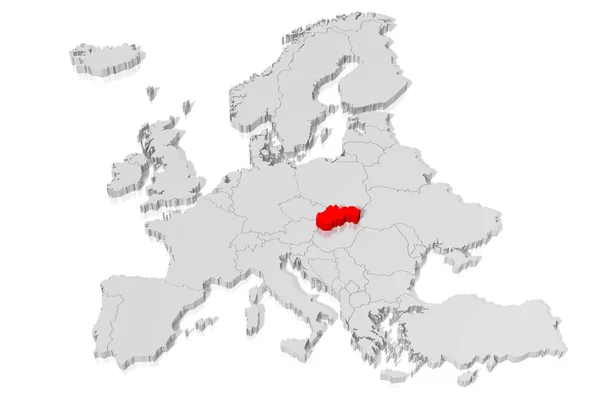 Mapa Eslovaquia Ilustración — Foto de Stock