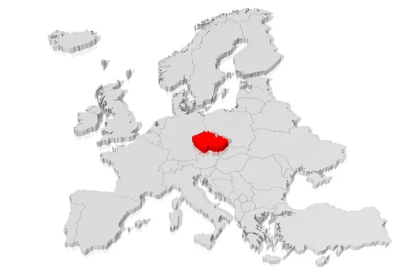 Kaart Tsjechië — Stockfoto