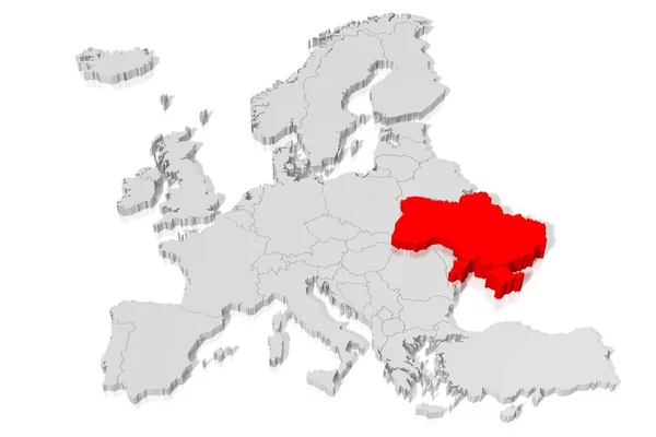 Kaart Oekraïne Illustratie — Stockfoto