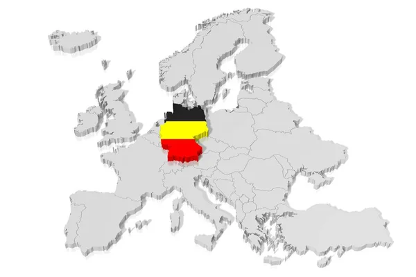 Mappa Bandiera Germania — Foto Stock