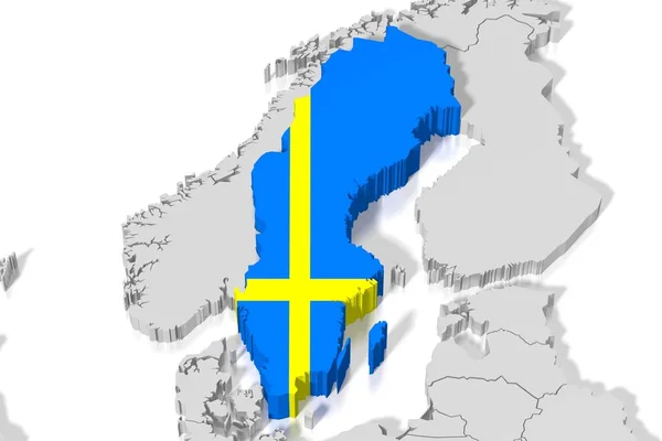 Mapa Bandera Suecia — Foto de Stock