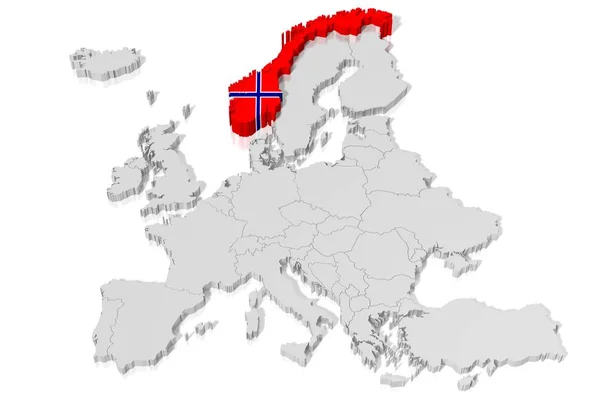 Mapa Bandera Noruega — Foto de Stock
